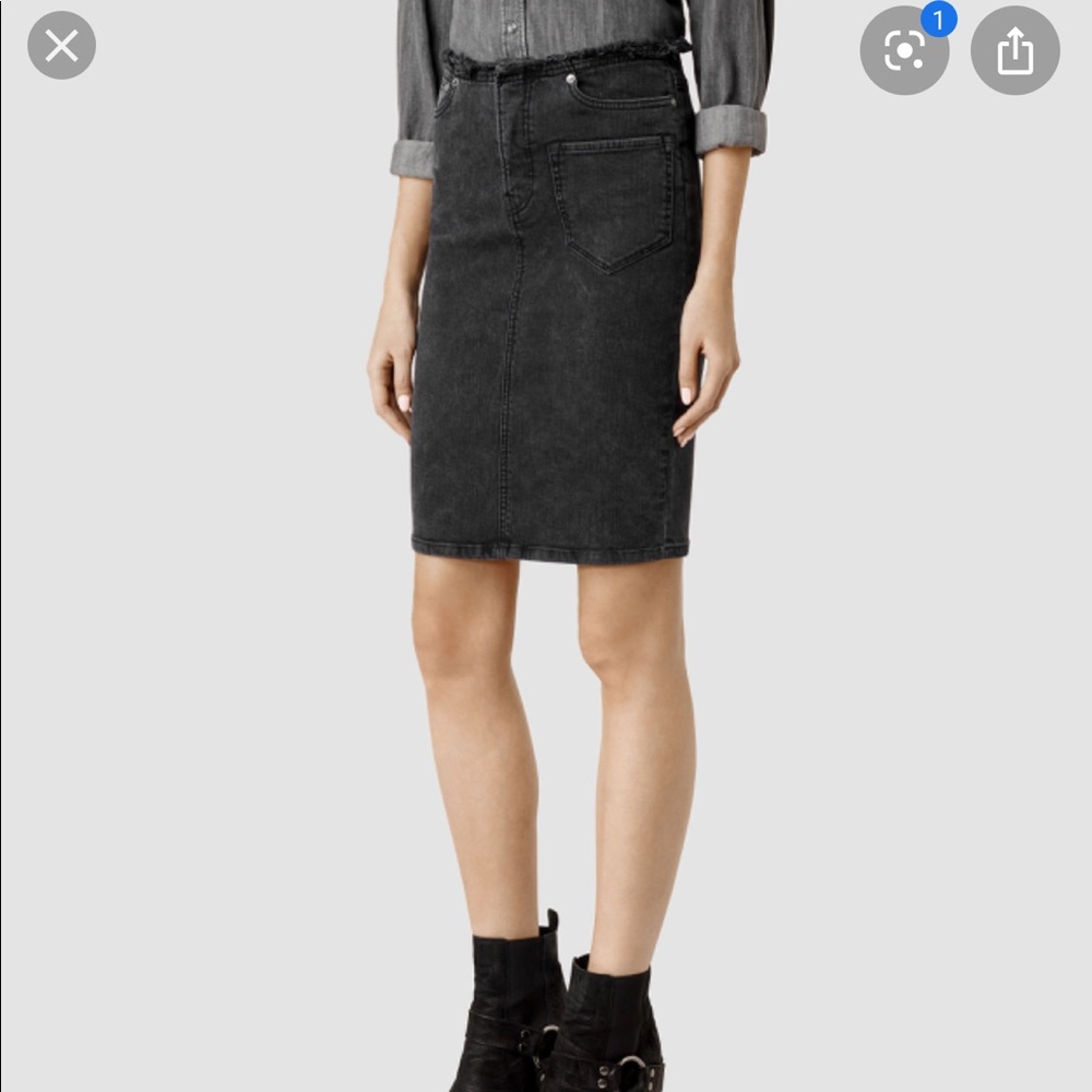 ALL SAINTS - Denim Aged Black skirt